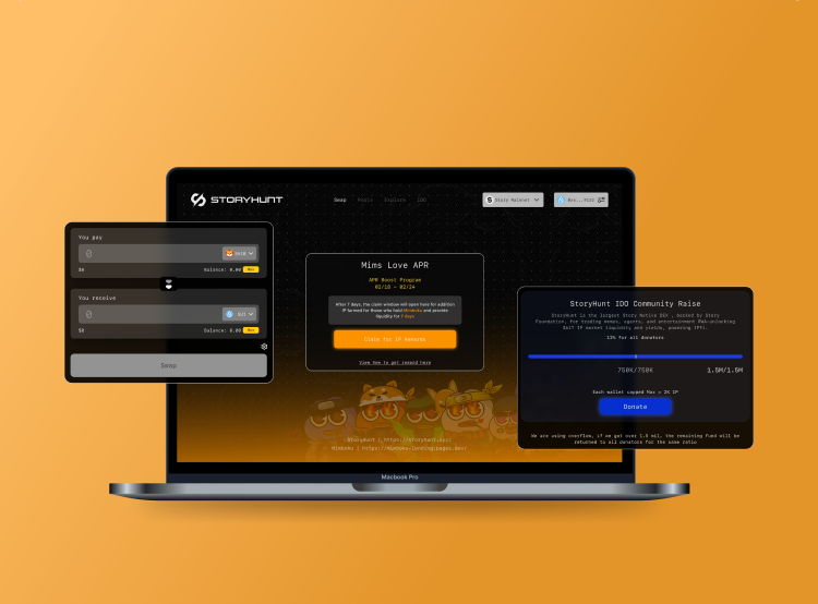 Storyhunt IDO landing page