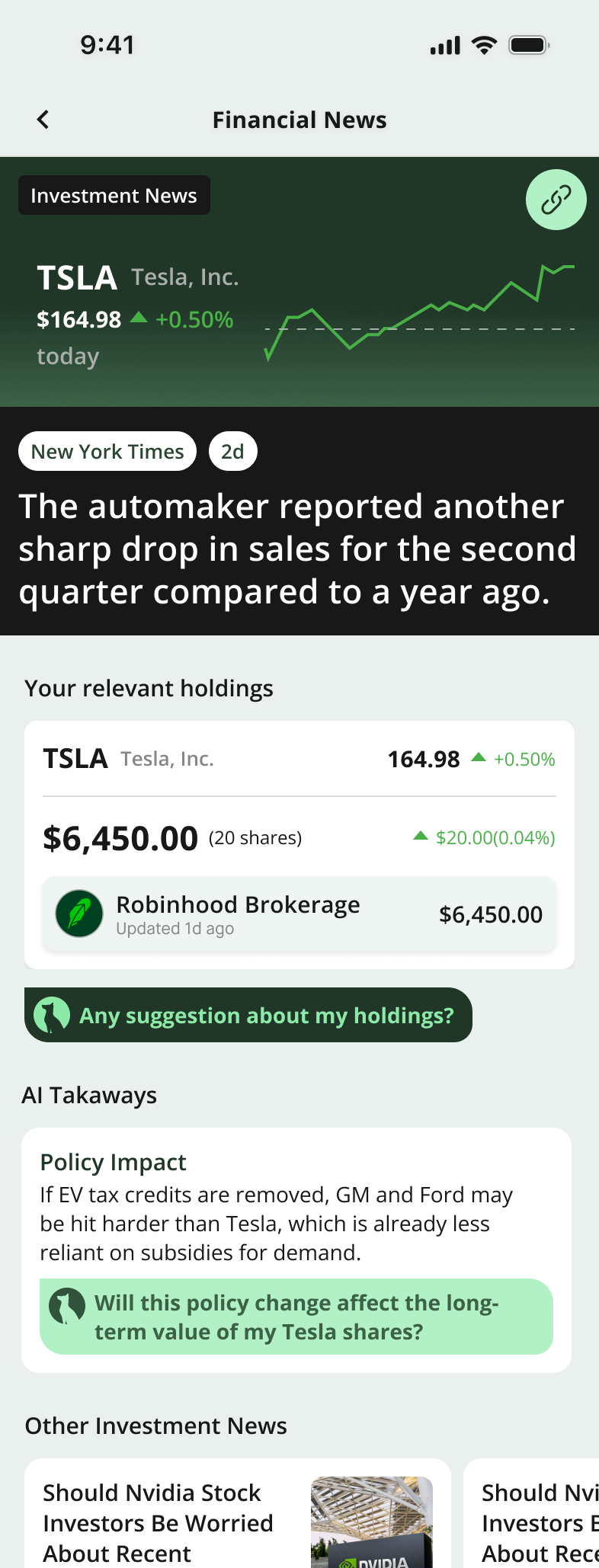 After: personalized news detail page